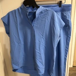 Figs ceil blue SET- joggers and Rafaela scrub top